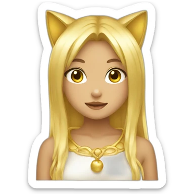 gold neko girl sticker