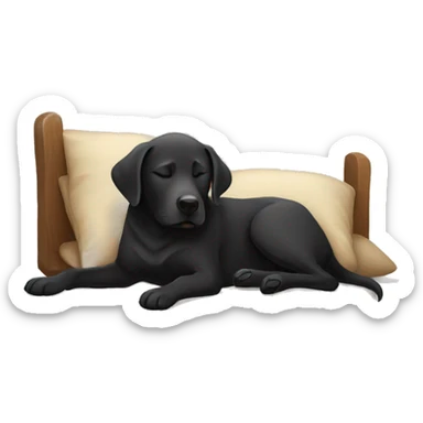 black lab sleeping sticker