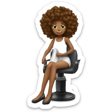 In the hair salon getting a blow dry sticker