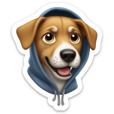 Dog with hoodie gasping  sticker