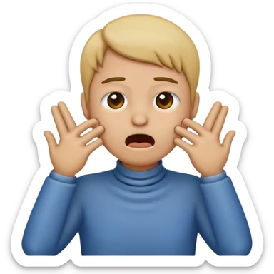 Emoji with hands over throat sticker