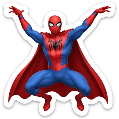 Spider-Man on Batman’s shoulders sticker