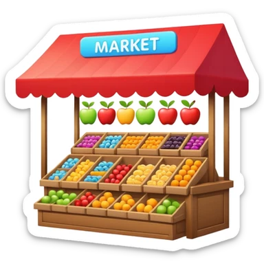 market stand with video editing icons, creative and lively, apple style emoji sticker