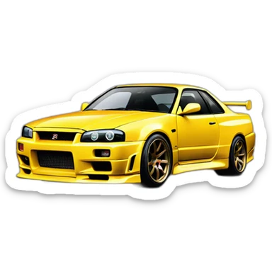 drifting Nissan skyline R34  sticker