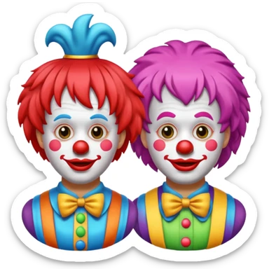 two clowns sticker