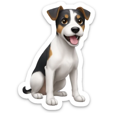 jack rusell terrier tricolor sticker