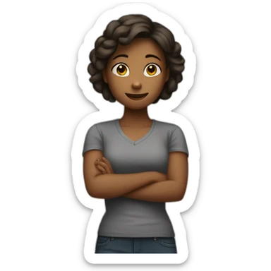 the girl crosses her arms in front of her sticker