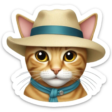 cat wearing a hat  sticker