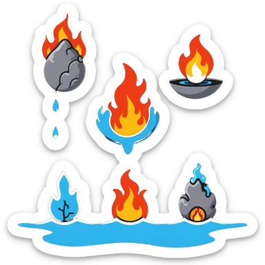 four elements nature powers sticker
