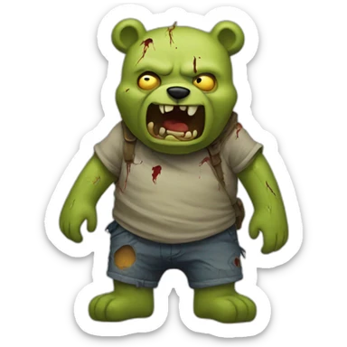 Pooh zombie sticker
