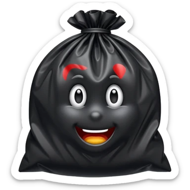 Black bag plastic  sticker