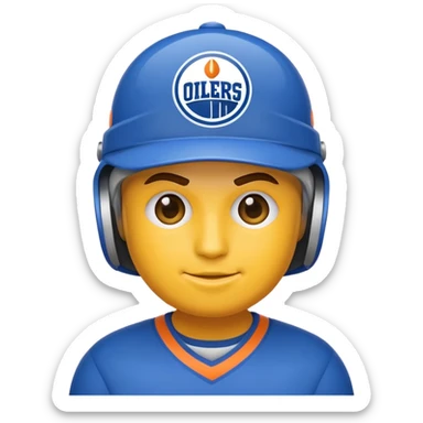 My emoji with oilers gear sticker