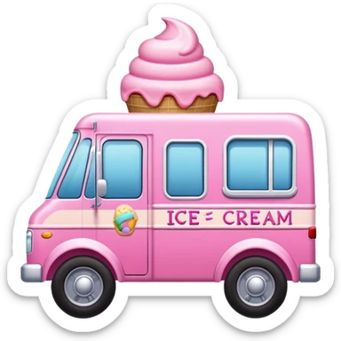 pink ice cream truck sticker