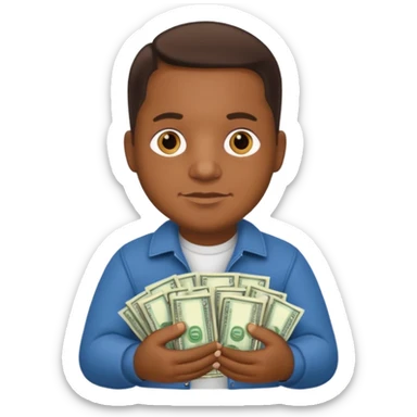 franklin saint from snowfall perhaps holding money or anything that shows its him sticker