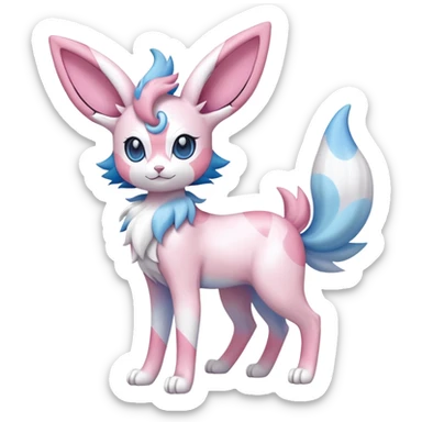 Sylveon-Delcatty-Fakémon-hybrid-creature (full body)  sticker