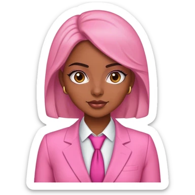 beautiful latina sales rep in pink suit sticker