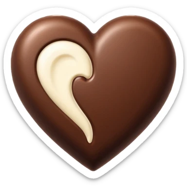 chocolate heart with beige cream sticker