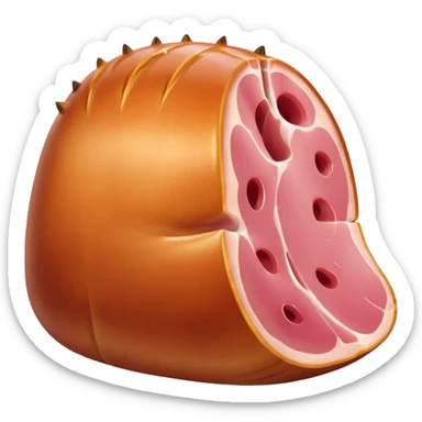 ham with bone, simple, no text sticker