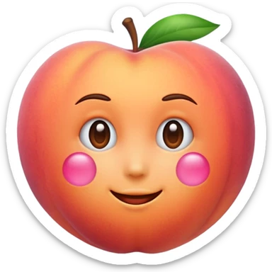 Peach emoji shimmering sticker