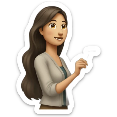 Mujer de 30 años pintando un cuadro sticker