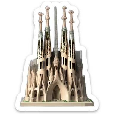 Finished sagrada familia sticker
