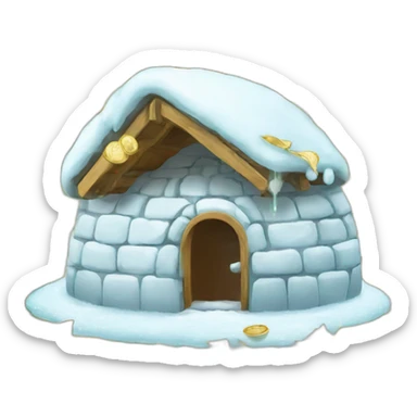 igloo with money showers sticker