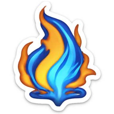 blue fire ios emoji sticker