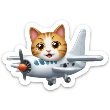 Funny cat in airplane sticker