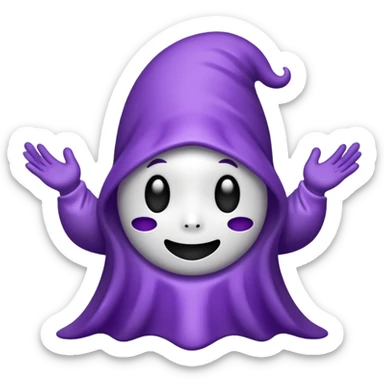 pirulito fantasma roxo e branco sticker