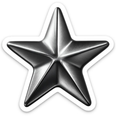 chrome style icon of a star sticker