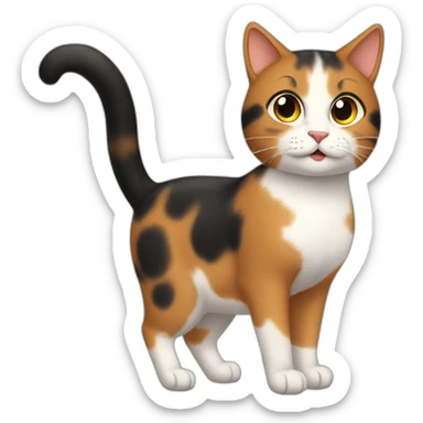 Thick-girl-riding-calico-cat sticker