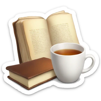 Cup of tea and book sticker