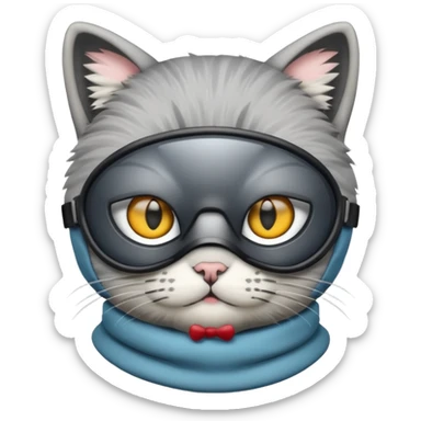 Cat with ski mask sticker