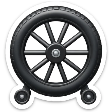 he aircraft's landing gear is one inflated, plump wheel with a strut, black in color, cartoon-style sticker