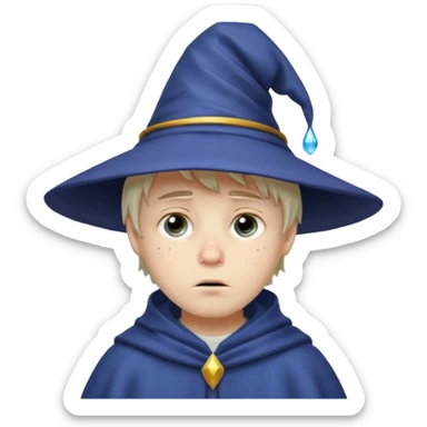 sad wizards in hat boy sticker