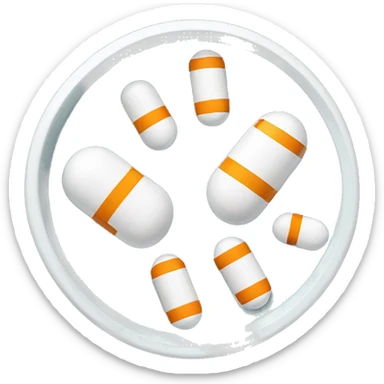 a pill capsule with mini clocks in it sticker