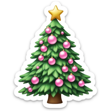 Christmas tree with baby pink ortaments sticker