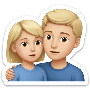 A boy showing right cheek to her mother asking for a gentle playful slap sticker