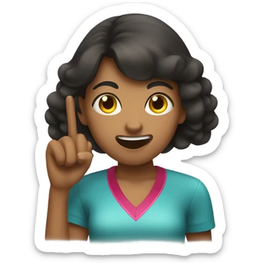 Girl biting finger hev bowling style sticker