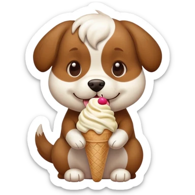 Perro comiendo helado sticker