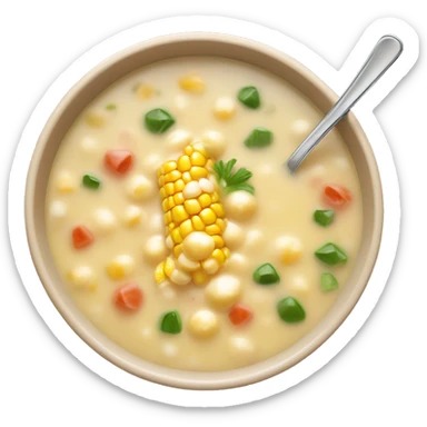 Hot corn chowder soup sticker