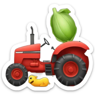 Tractor giving birth to a baby tractor sticker