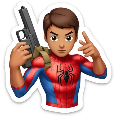 Spiderman with a glock sticker