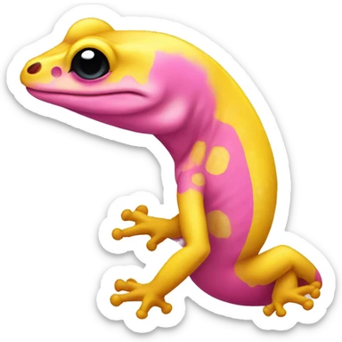 Yellow and pink gecko sticker