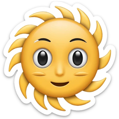 whirlwind emoji with expressive cartoon eyes and black limbs, minimal emoji look sticker