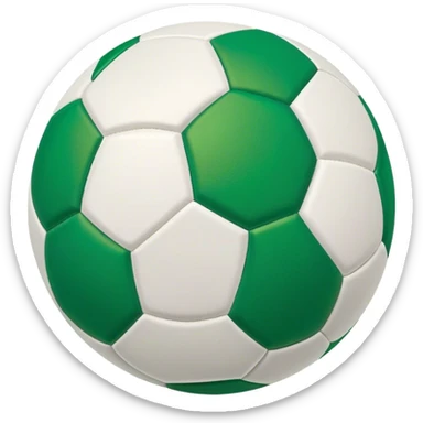 Cinematic Realistic image of a soccer ball with crisply detailed panel textures and precise stitching, set against a vibrant green pitch with dynamic natural lighting that highlights its athletic spirit sticker