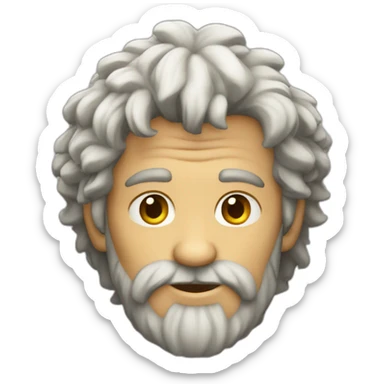 old human druid shaggy beard sticker