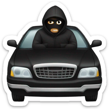 Robber in black sedan sticker