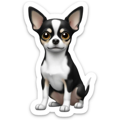 Small black and white chihuahua  sticker