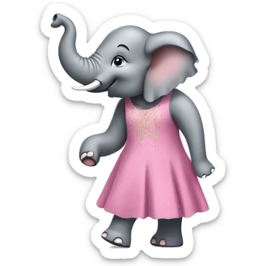 an elephant with high heels in a dress sticker